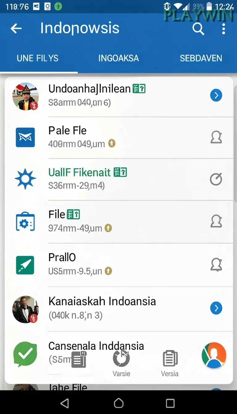 Cuplikan layar INOVA77 — aktivitas